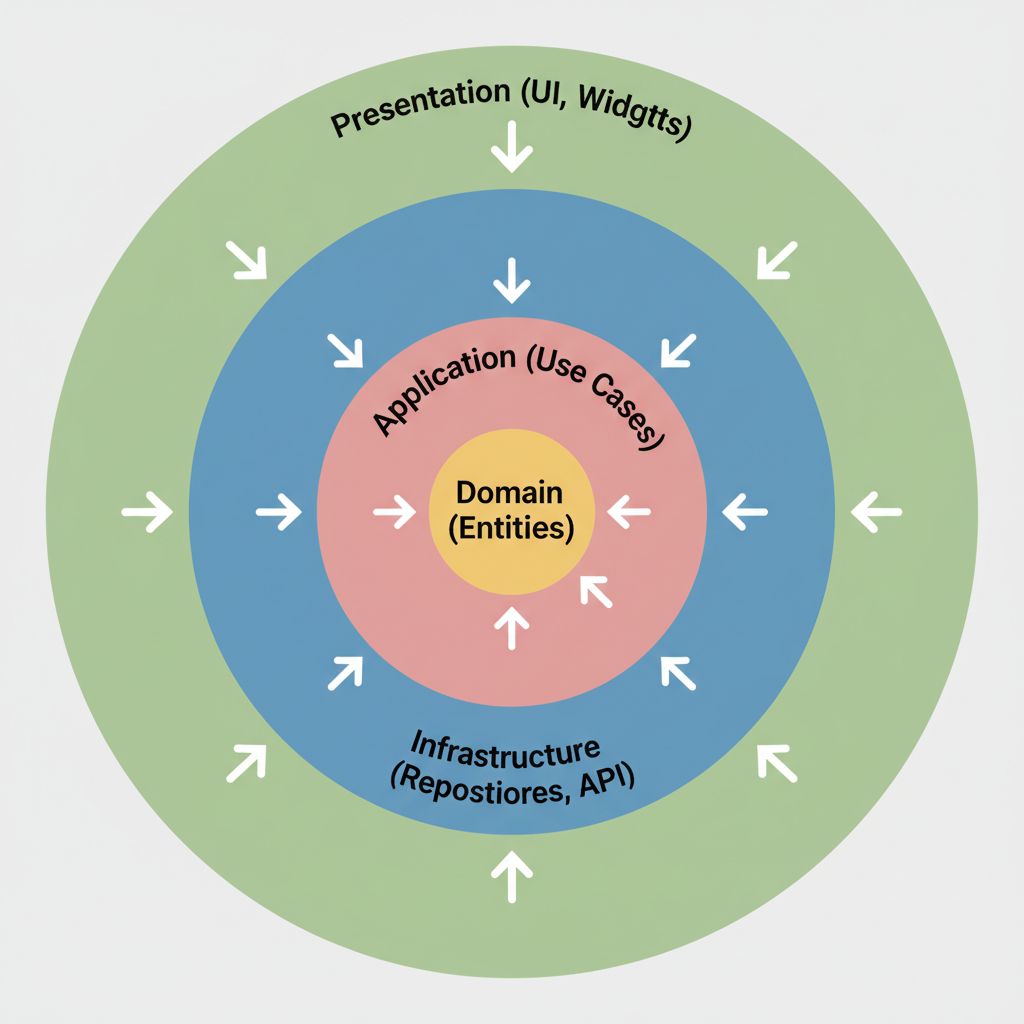 Flutter Clean Architecture Diagram Layers