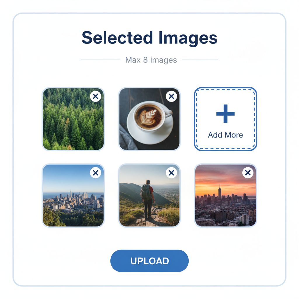 flutter image picker UI result grid view