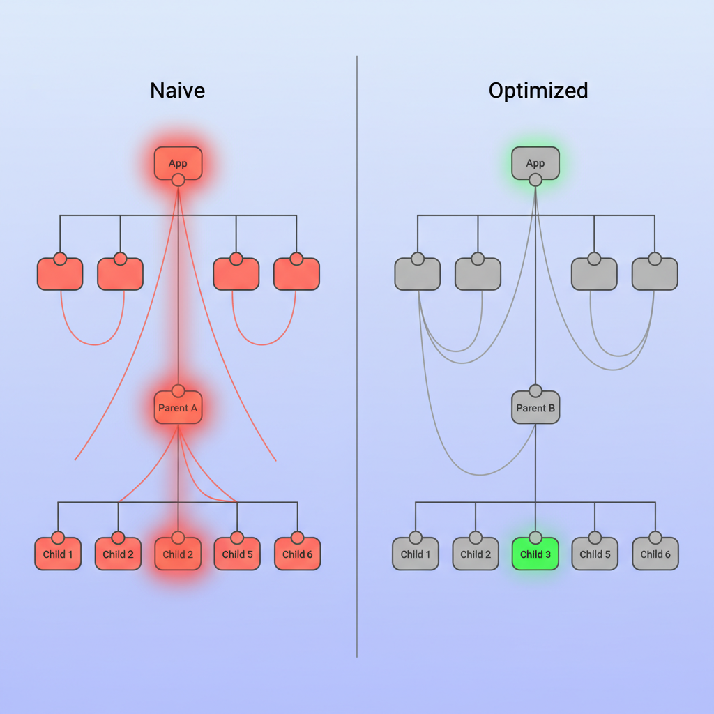 Flutter widget tree rebuild visualization performance issue
