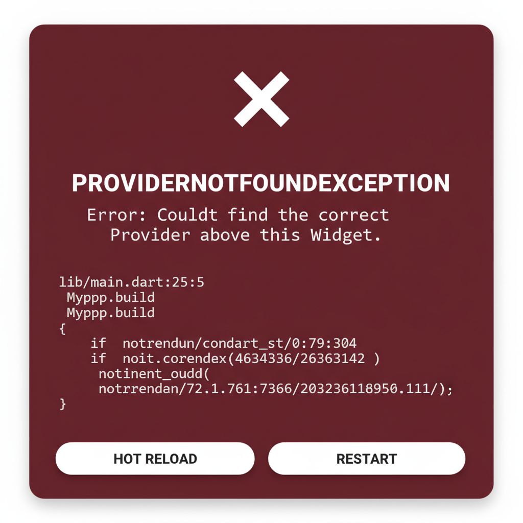 Flutter ProviderNotFoundException red screen error example
