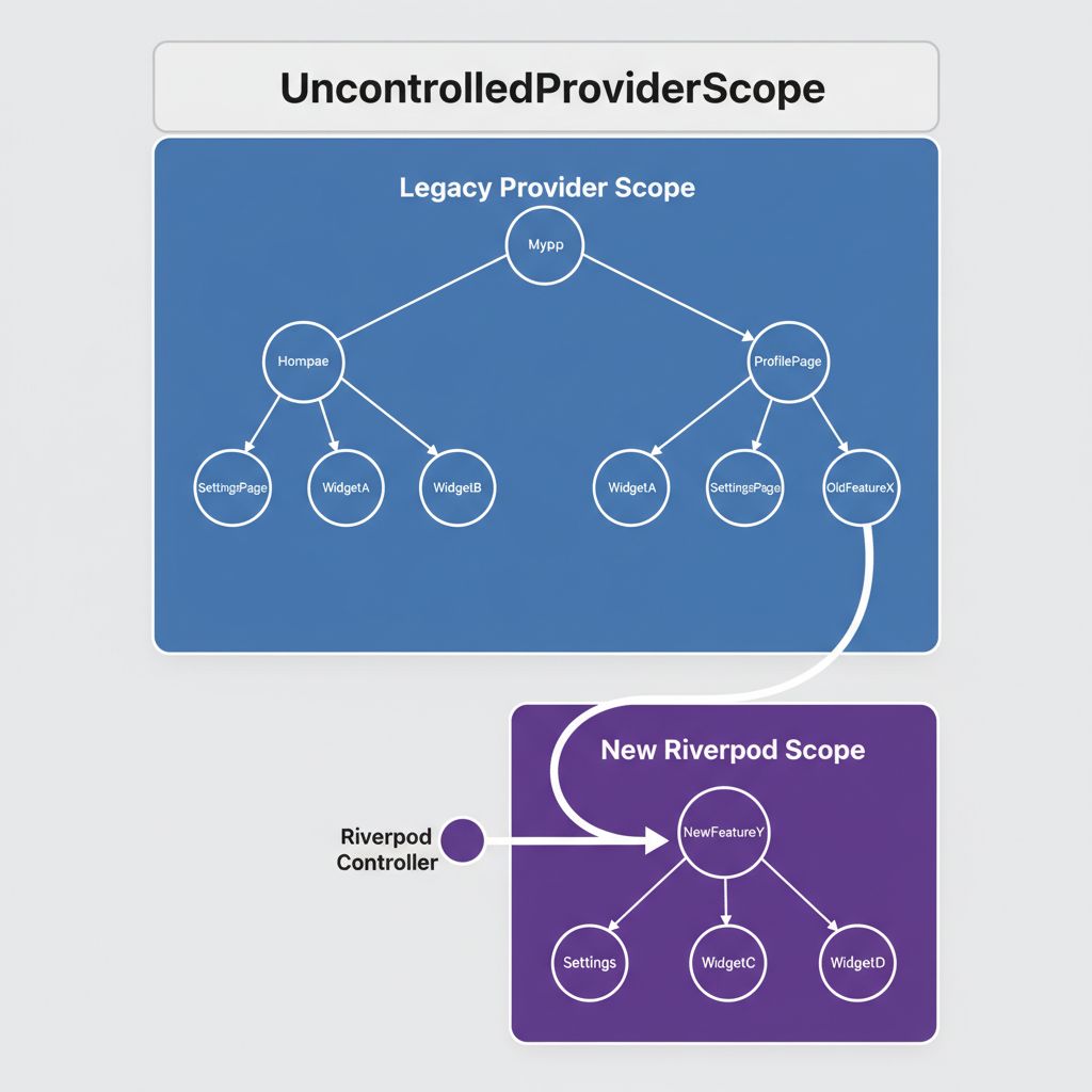 Hybrid Flutter architecture Provider and Riverpod