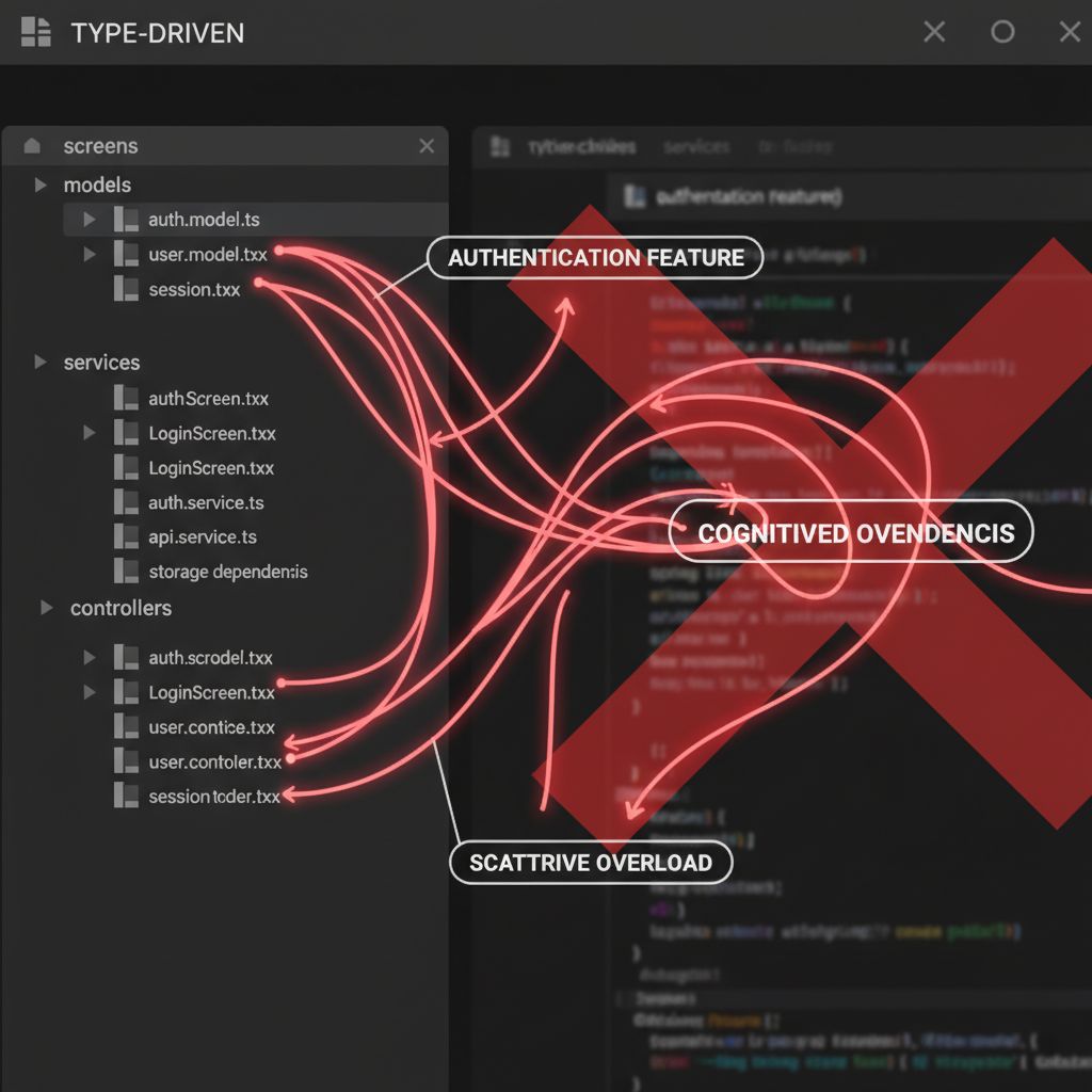 Messy type driven Flutter folder structure Messy type driven Flutter folder structure