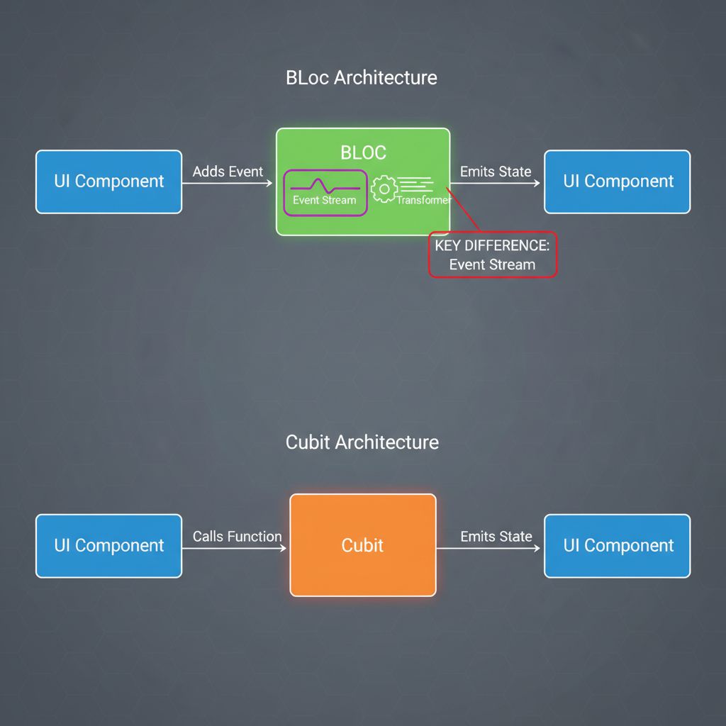 flutter cubit vs bloc architecture diagram