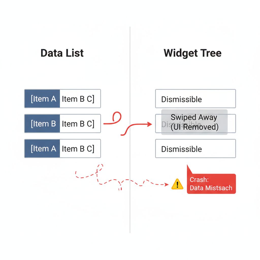 Flutter widget tree and data state mismatch