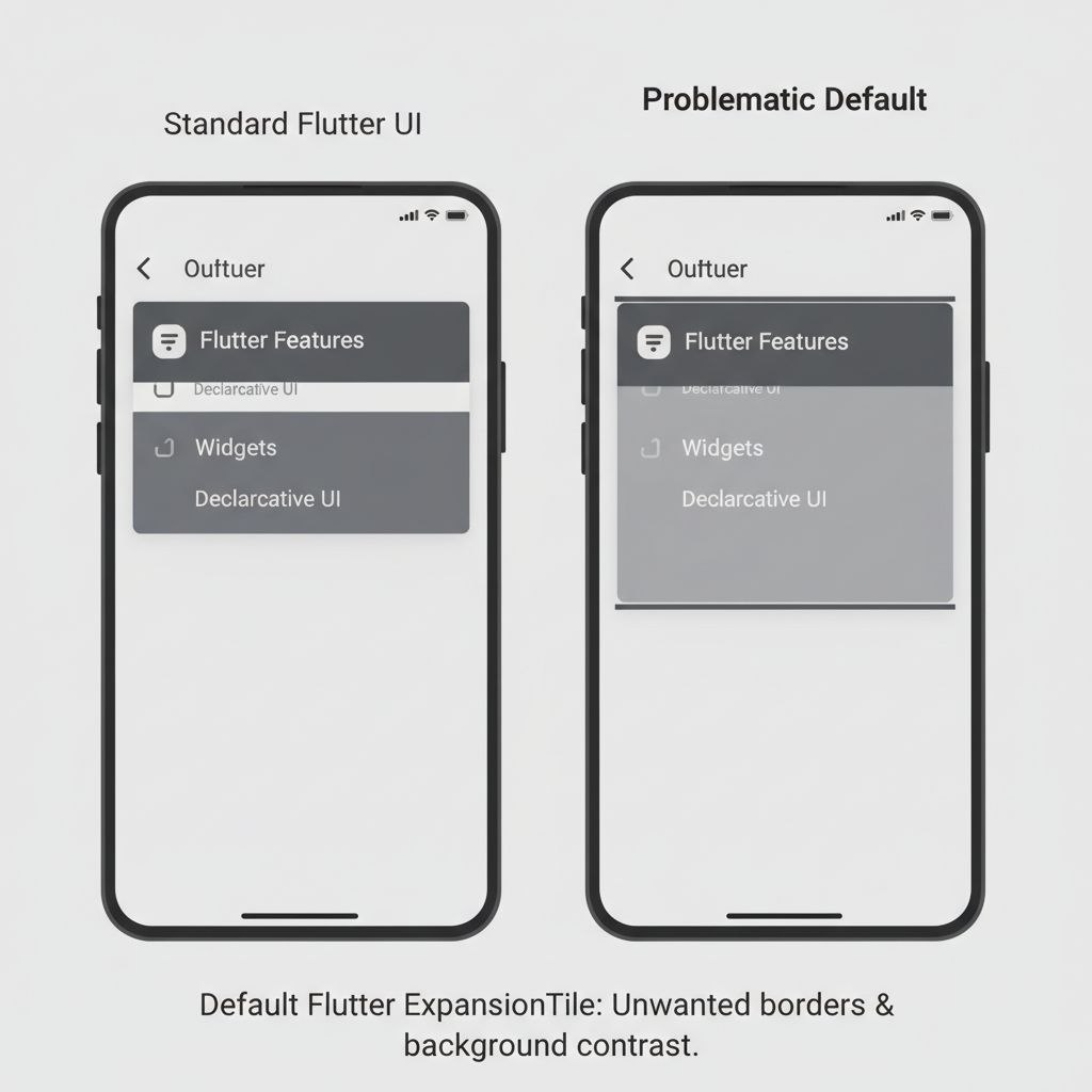 Default flutter expansiontile with unwanted borders