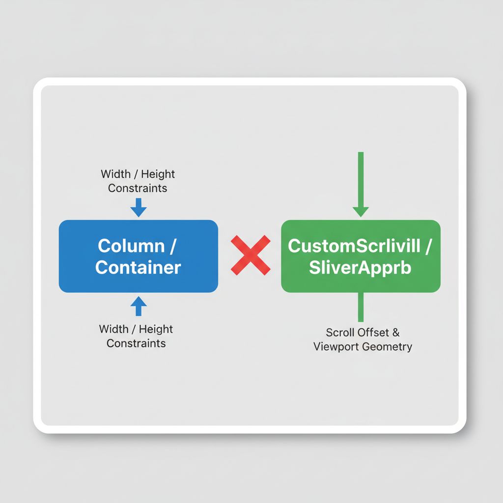 Flutter Box Protocol vs Sliver Protocol diagram