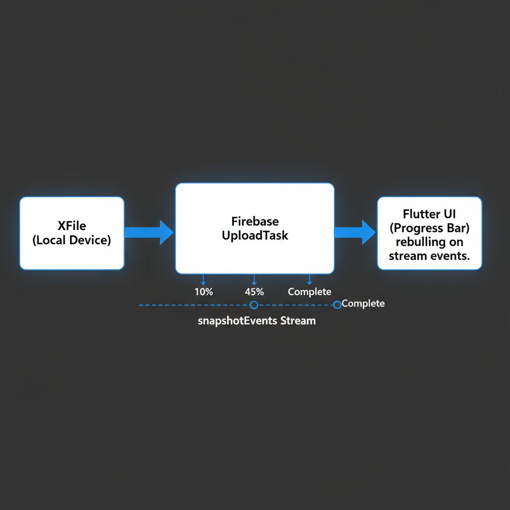 Firebase UploadTask Stream architecture diagram Firebase UploadTask Stream architecture diagram