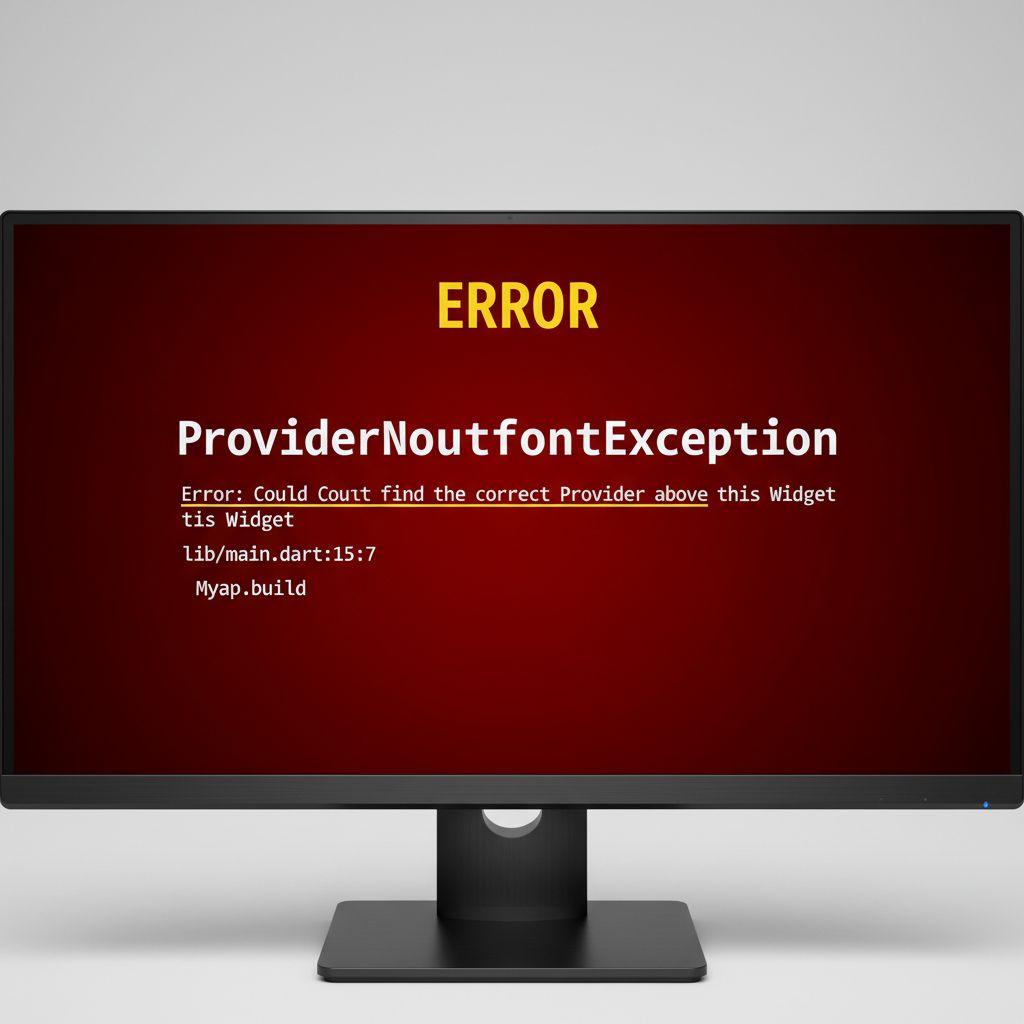 ProviderNotFoundException red error screen Flutter ProviderNotFoundException red error screen Flutter