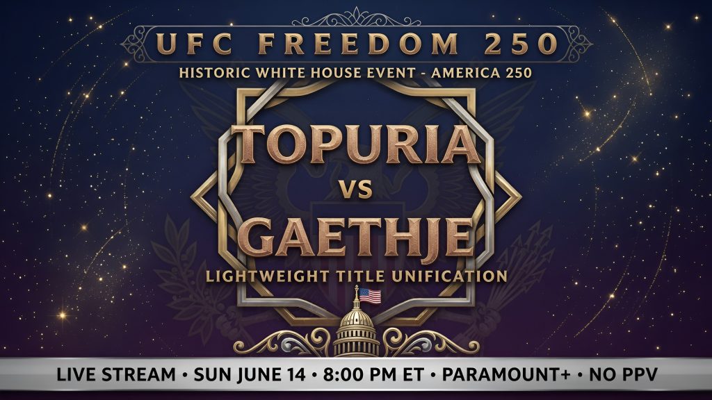 UFC Freedom 250 live stream Topuria vs Gaethje White House